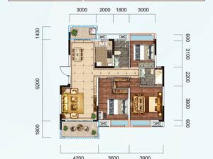 郴州-资兴市东江御景为您提供3-2户型鉴赏