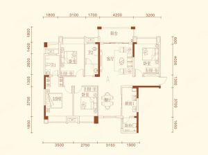 郴州-宜章县书香名邸为您提供2栋A户型鉴赏