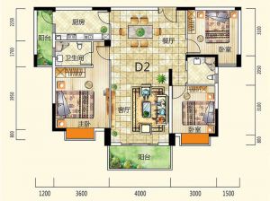 郴州北湖区香麓山墅为您提供9#D2户型鉴赏