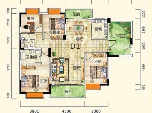 郴州北湖区香麓山墅为您提供9#D1户型鉴赏