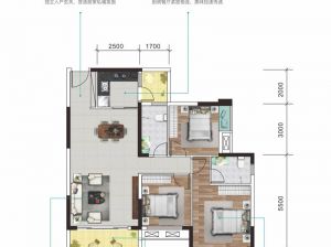 郴州北湖区恒嘉月伴湾为您提供5栋03户型鉴赏