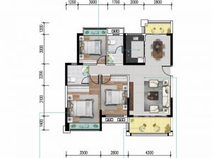 郴州北湖区恒嘉月伴湾为您提供3栋01户型鉴赏