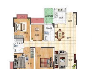 岳阳-汨罗水韵澜庭为您提供A户型鉴赏