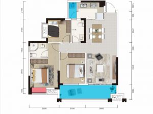 郴州苏仙区王仙湖畔为您提供1-C户型鉴赏