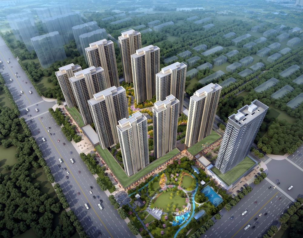 天润汇景公园项目位于常德市武陵区洞庭大道与常德大道交汇处西南角