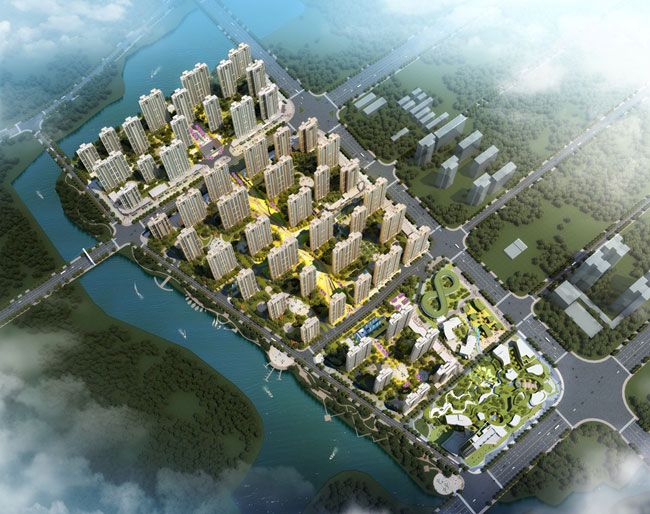 蓉国新赋项目位于常德市柳叶大道与芙蓉路交汇处西北角