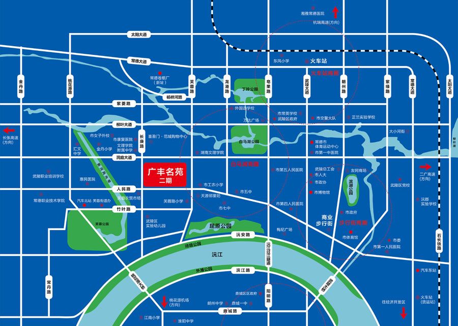广丰名苑二期项目位于武陵区长庚路与人民路交汇处东北侧