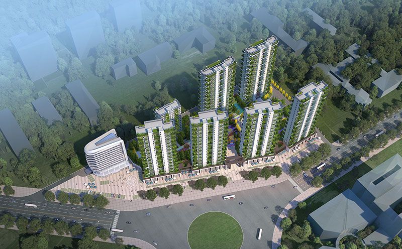 城市森林花园项目位于桔城大道与青年路交汇处