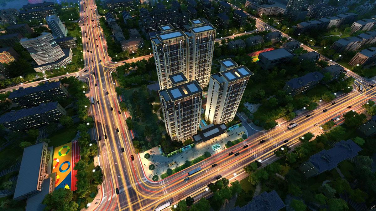 金域首府项目位于沅江市沅江大道与新沅路交汇处