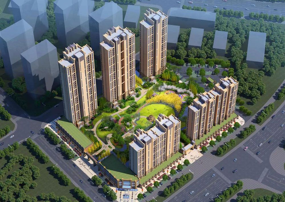 金峪中央公馆项目位于桃江县政府休闲广场南侧