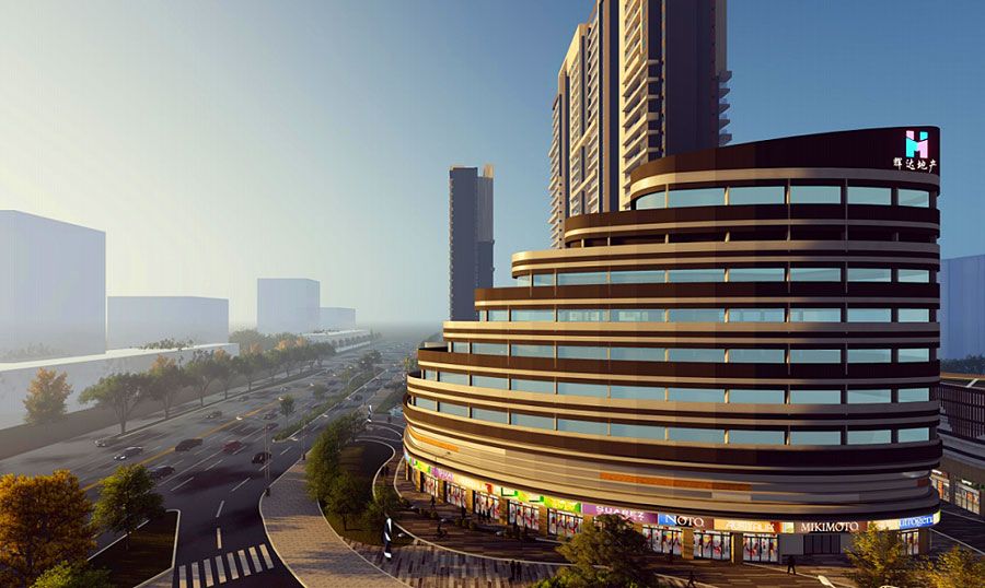 辉达时代广场项目位于益阳南县桂花园路和沿湖南路交汇处