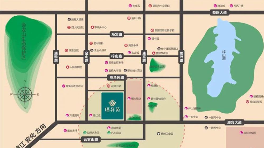 恒祥苑项目位于益阳市迎宾路湘运大厦对面