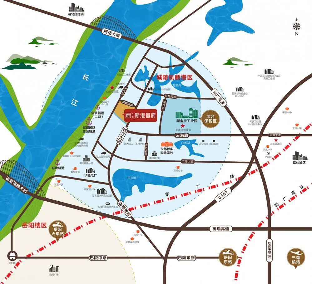 新港首府项目位于华为新金宝基地向北约1888米