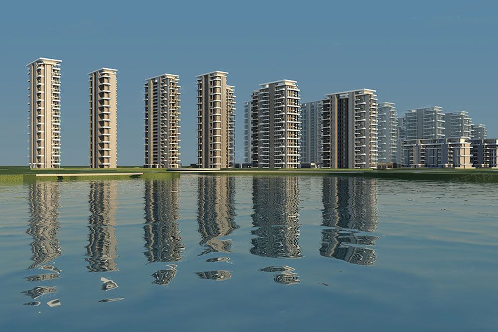 福天城项目位于岳阳云溪区云港路白杨湖生态文化公园