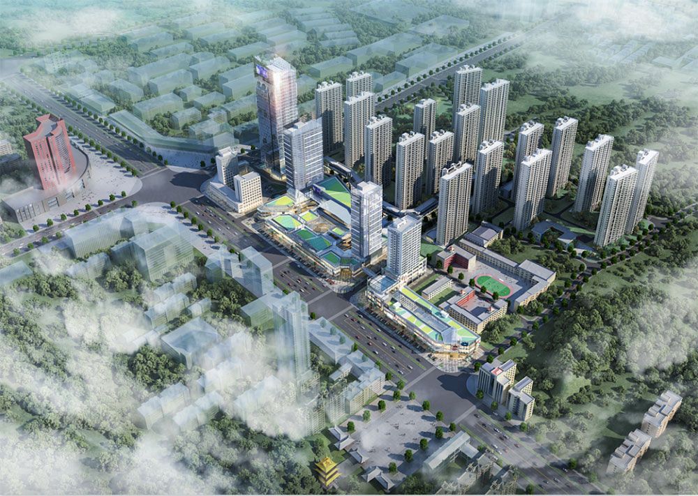 城市之光项目位于岳阳楼区南湖大道与青年中路交汇处（原杨树塘）