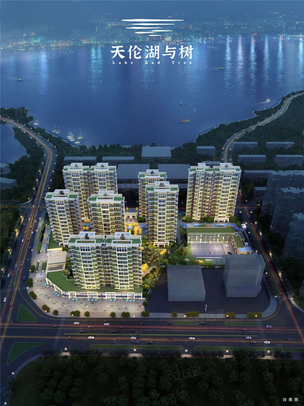 天伦湖与树项目位于得胜北路与枫桥湖交汇处