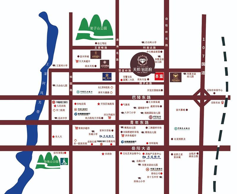 天邦钻石府项目位于白石岭路与桐子岭路西北角