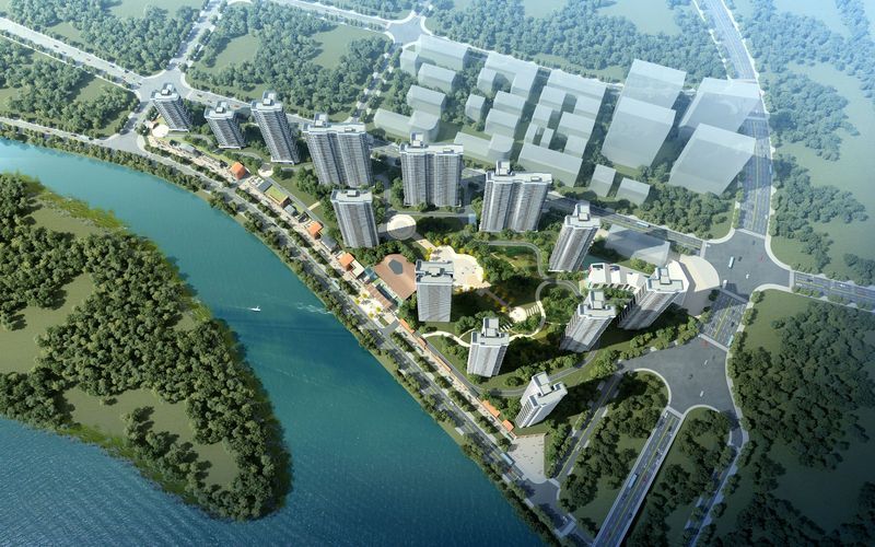 颐华城翡翠湾项目位于平江县平江大道与育才路交叉口东北角