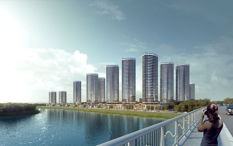 颐华城翡翠湾项目位于平江县平江大道与育才路交叉口东北角