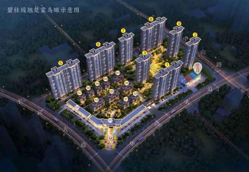 碧桂园翘楚棠项目位于平江县平江大道与甲山大道交汇处