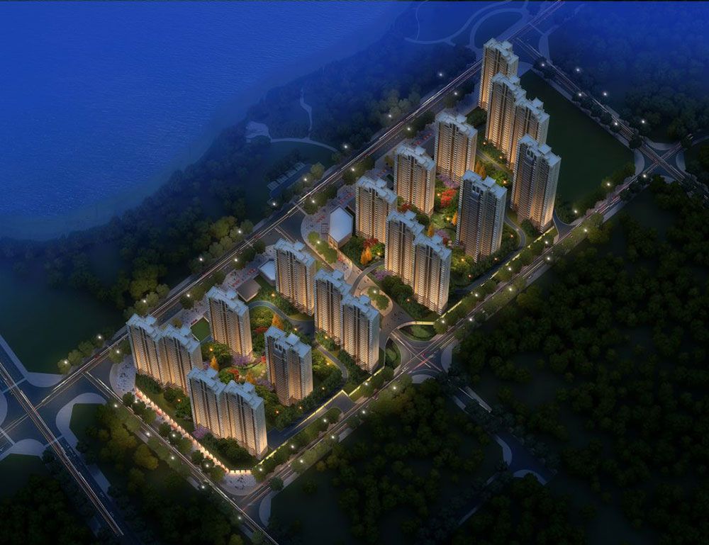 西湖首府项目位于汨罗市环湖南路与罗城路交汇