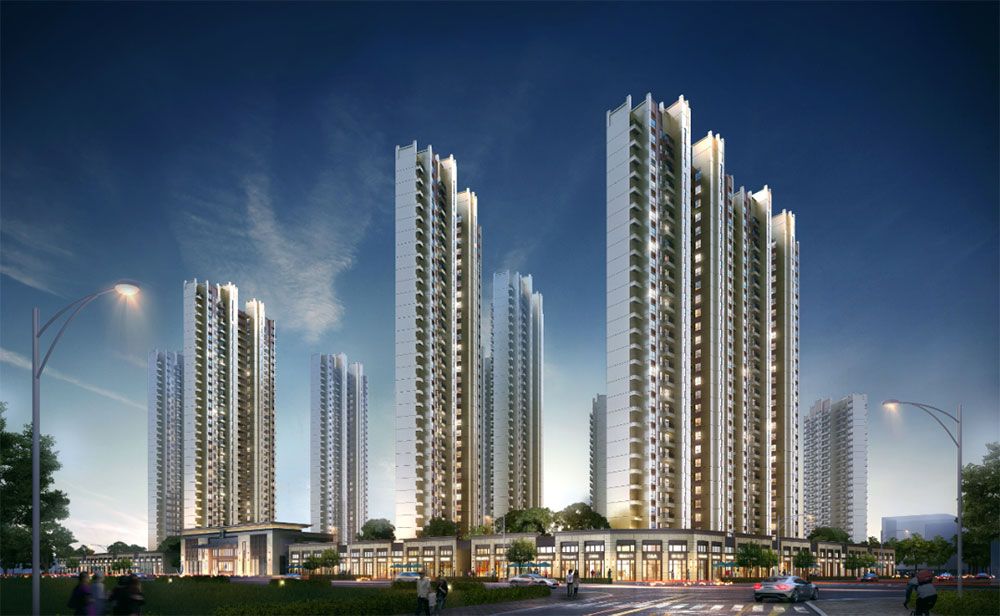 山湖海上城项目位于汨罗市楚天路正则学校正对面