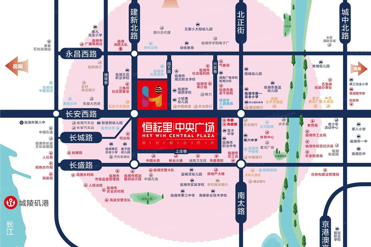 恒耘里中央首府项目位于长安西路农业支行旁