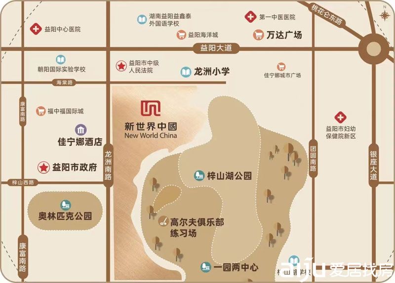 新世界梓山湖项目位于益阳市高新区龙洲路新世界梓山湖销售中心