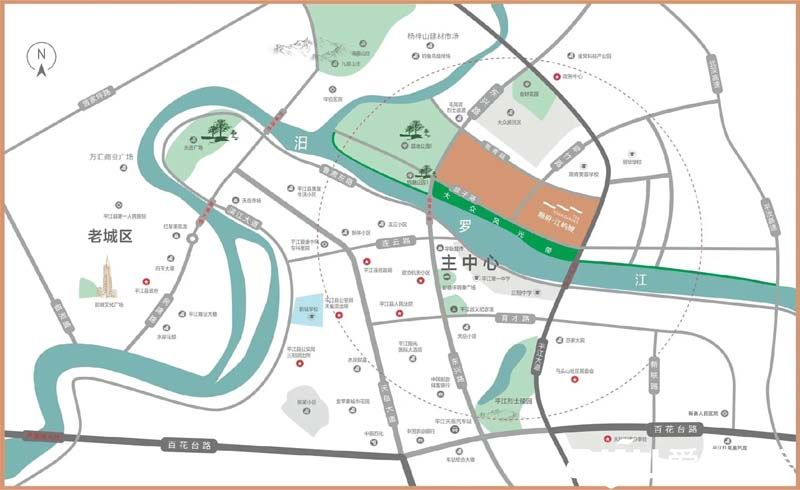 顺府江屿城项目位于平江县大众风光带