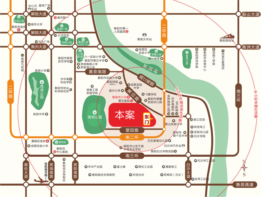 天嘉天樾项目位于雁峰区黄白路衡阳八中旁