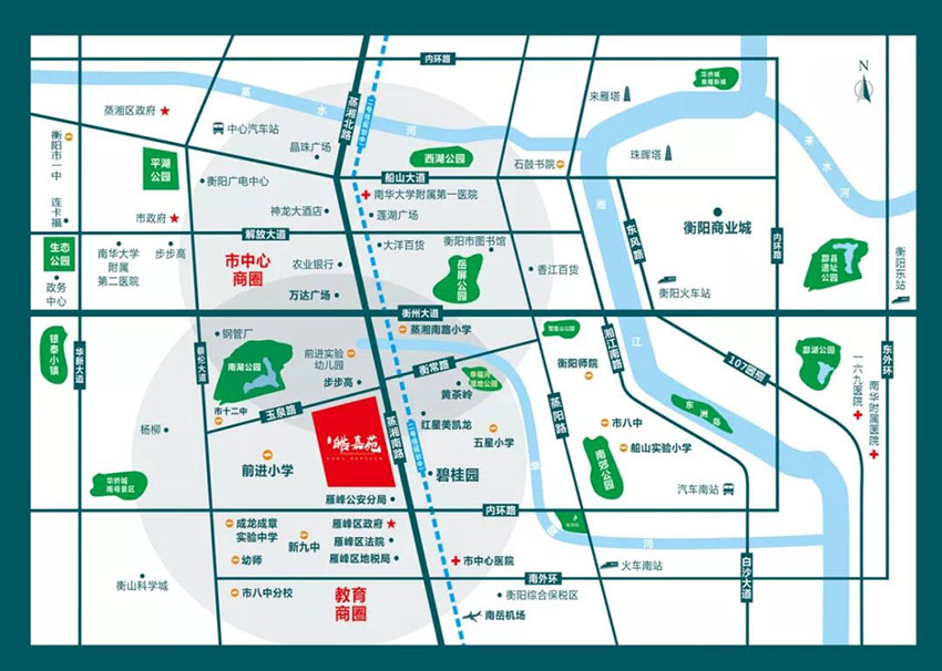 皓嘉苑项目位于雁峰区蒸湘南路雁峰区政府隔壁（碧桂园对面）