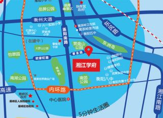 衡阳雁峰区湘江学府为您提供该项目区位图欣赏