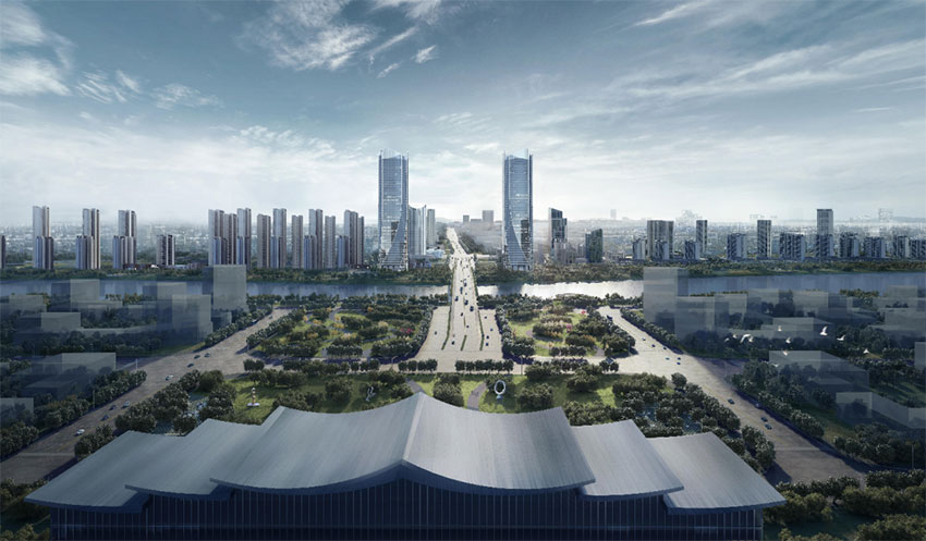 绿地衡阳城际空间站项目位于珠晖区雁城东路6号（与东三环交汇处）