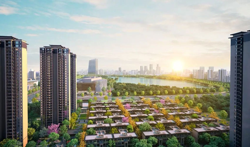 金钟湖湘院子项目位于珠晖区酃湖万达广场正对面