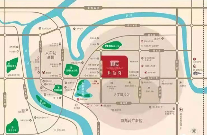 和信府项目位于珠晖区酃湖北路和衡州大道交叉汇处