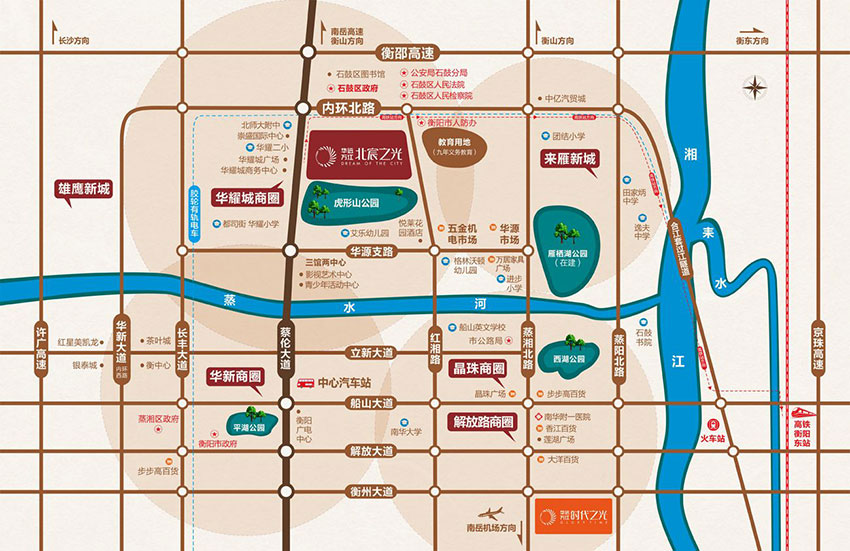 万江北宸之光项目位于石鼓区蔡伦大道虎形山公园北