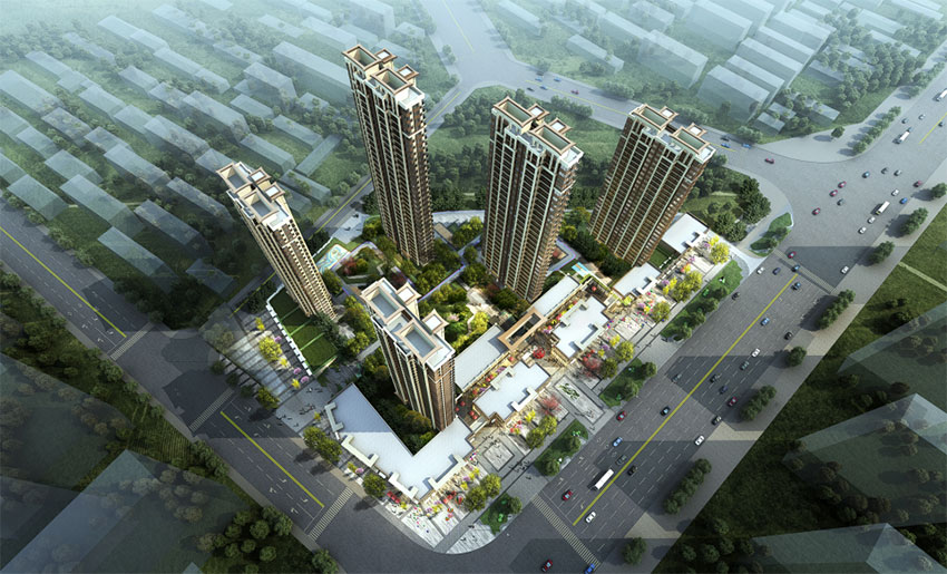 金钟央玺项目位于衡州大道与蒸湘南路交汇处