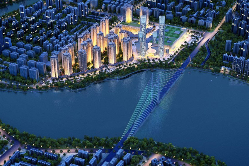 星美新外滩项目位于蒸湘区船山西路与华新大道交汇处