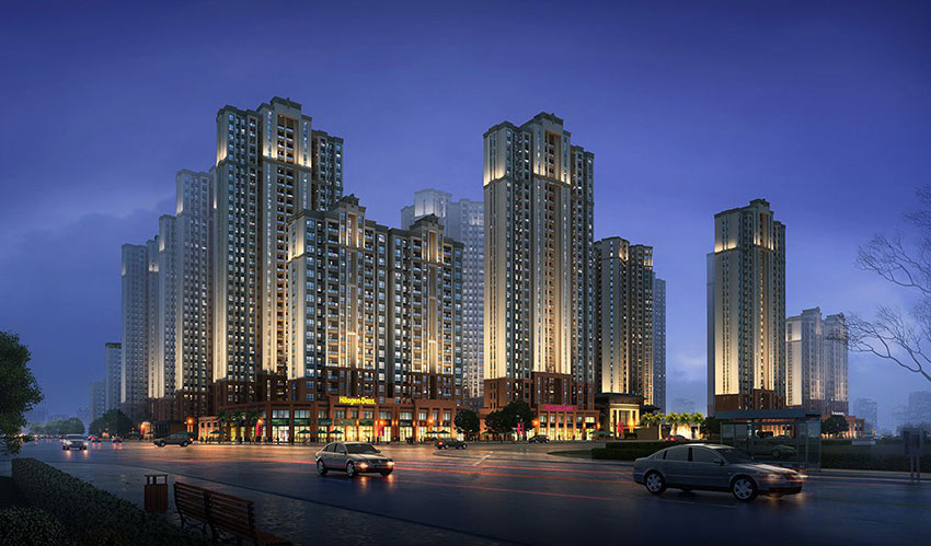 天酬九里晴川项目位于蒸湘区解放西路蒸水河西畔500米