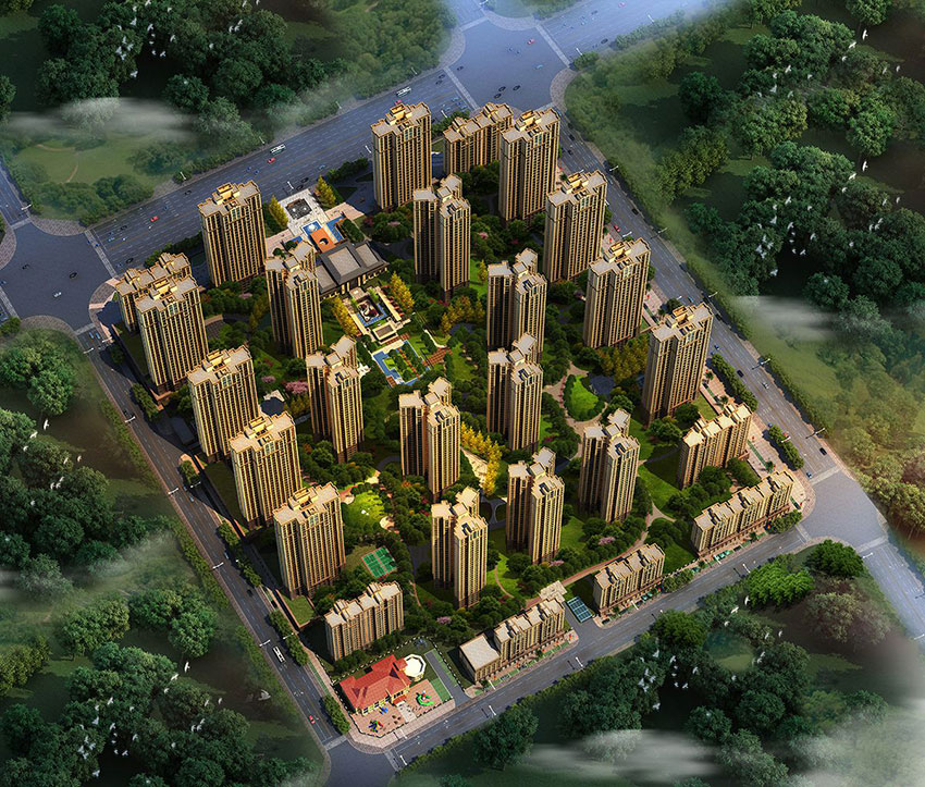 天酬九里晴川项目位于蒸湘区解放西路蒸水河西畔500米