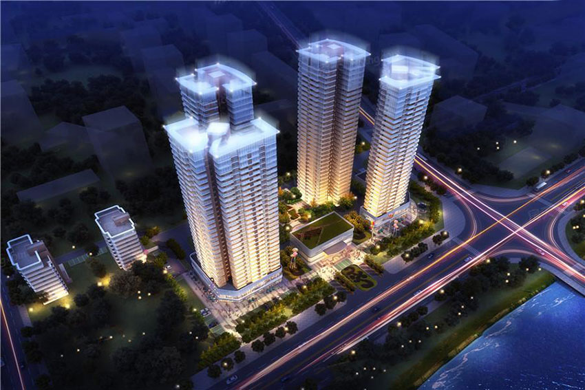 凯珑江景项目位于蒸湘区蒸水西路与祝融路交汇处