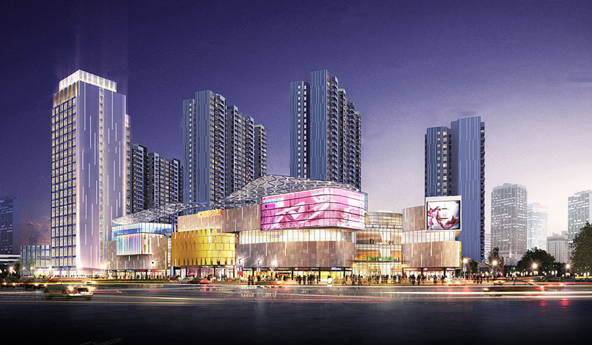 银泰城项目位于蒸湘区湖南衡阳华新开发区华新大道43号