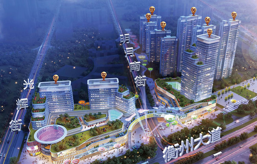 高新未来城创客谷项目位于蒸湘区衡州大道与光辉街交汇处（衡州小学旁）