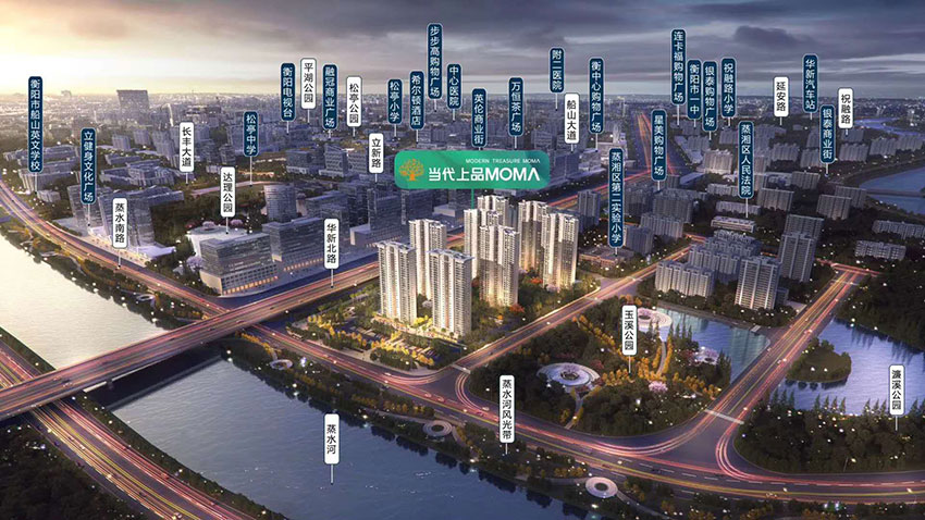 当代上品项目位于蒸湘区华新大道与蒸水南路交汇处