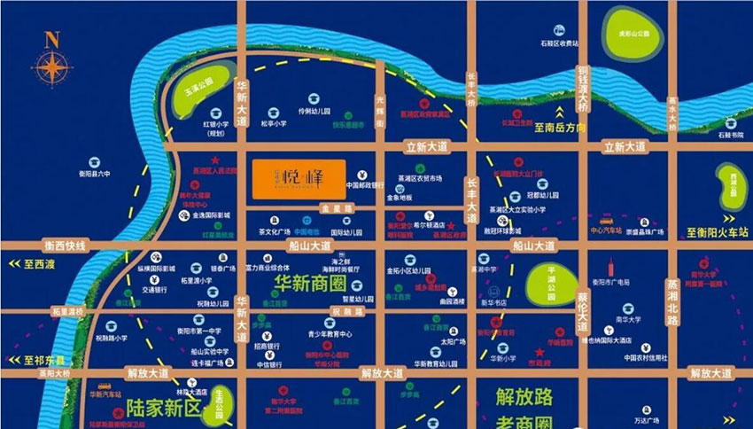 佳兆业悦峰项目位于蒸湘区华新大道与立新大道交汇处