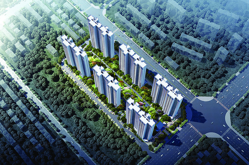 融冠爱城项目位于长丰大道与立新大道交汇处（蒸湘雅郡对面）