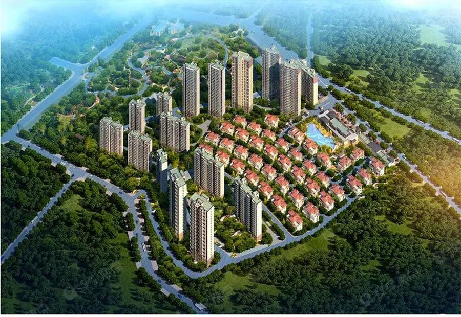 碧桂园翡翠华府项目位于祁东县竹苑路和青山路交汇处