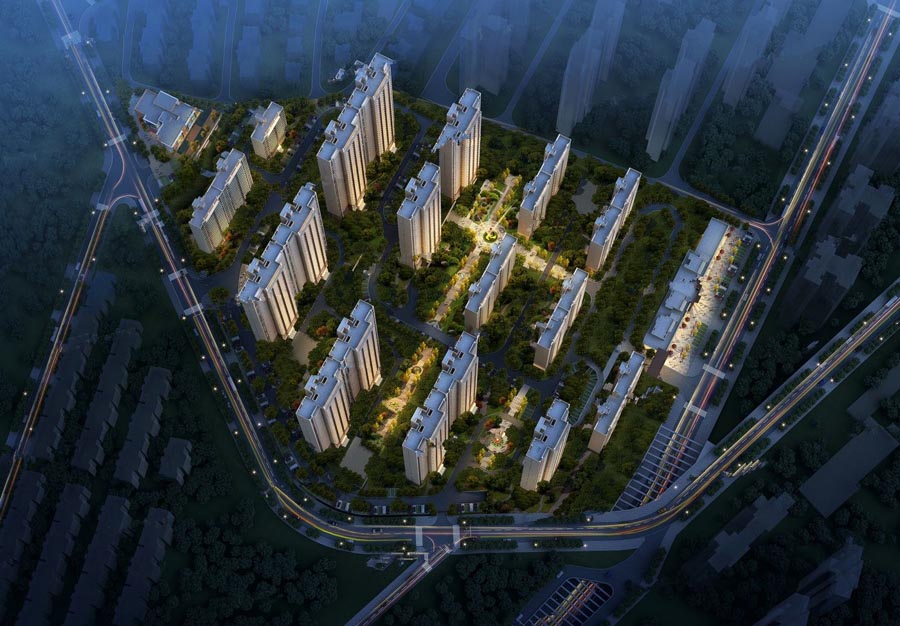 碧桂园翡翠华府项目位于祁东县竹苑路和青山路交汇处