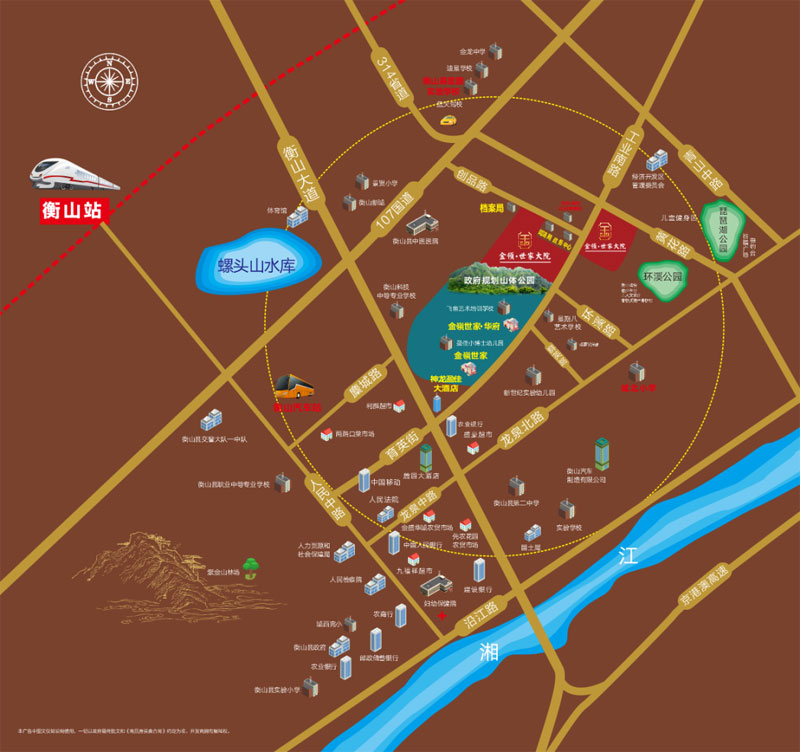 金领世家大院项目位于衡山县政务中心旁