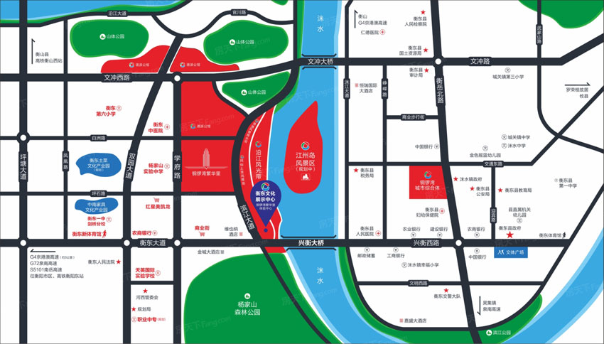 铜锣湾繁华里项目位于衡东县衡东新大桥西学府路（杨山实验中学旁）